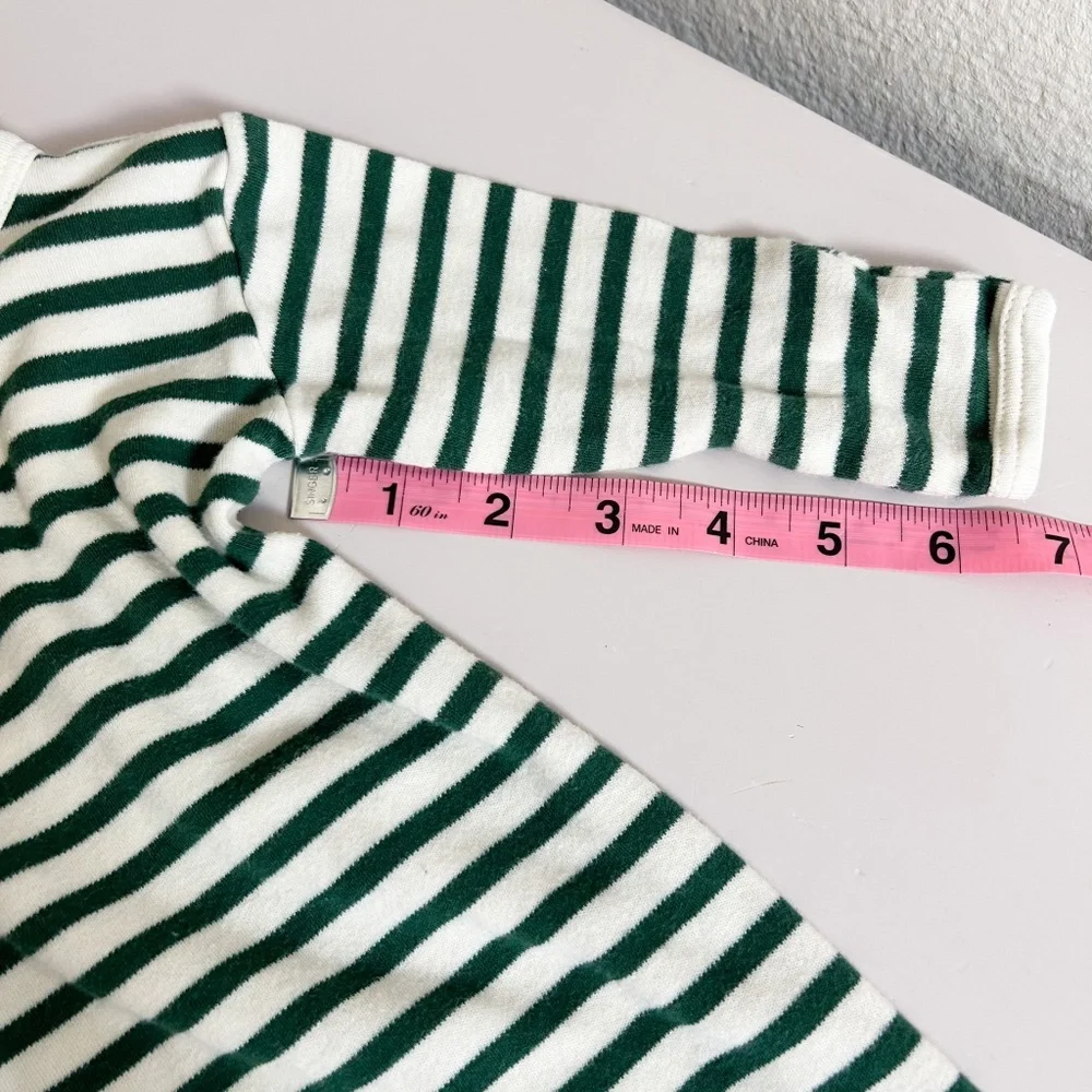PARADE Organics hunter green striped Kimono Snap Infant Sleepsack Gown 0-3 month - Picture 9 of 10
